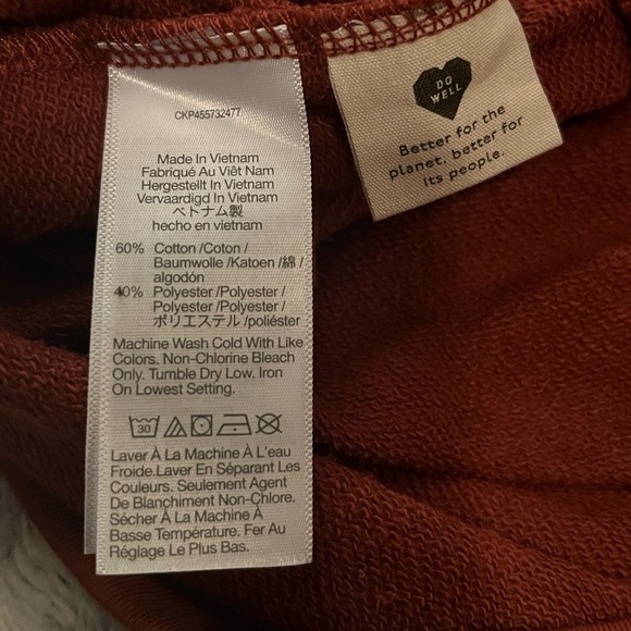Madewell Pleat-Sleeve Shrunken Hoodie Sweatshirt Size Small - Picture 6 of 6